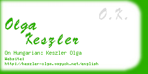 olga keszler business card